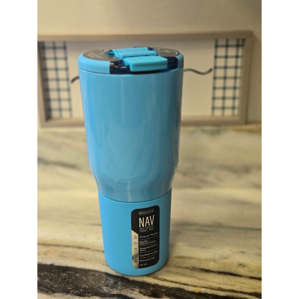 Brumate NAV 35oz Leakproof Travel Mug Electric Blue New In Box